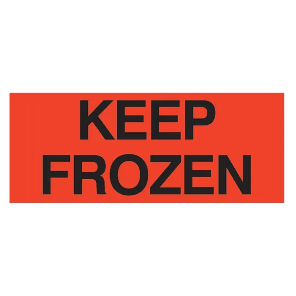 Labels - "Keep Frozen" Black/Neon Red P-32 2IN x 5IN 500/RL