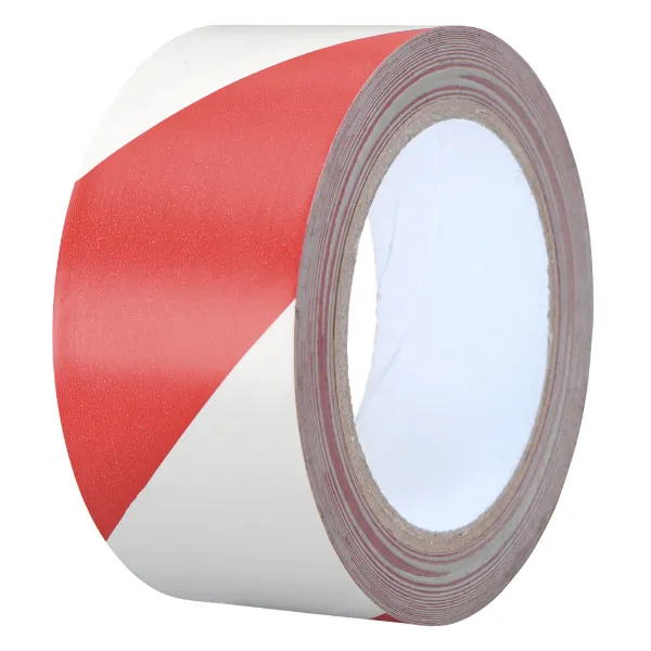 PVC Tape - Lane Marking Striped Safety Red/White LMT 48MMx33M 6MIL 12/CS