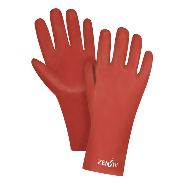 Gloves - Chemical Resistant PVC Smooth Finish Red SEE804 12IN 12/PK