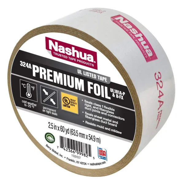 Foil Tape - Premium Cold Weather Aluminum 324A 60MMx55M 4.8MIL 16/CS 432/SKID
