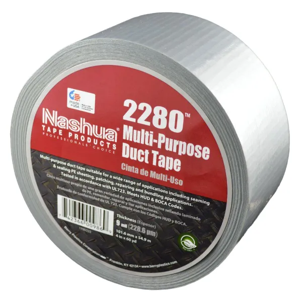 Cloth Duct Tape - Polyethylene Coated Silver 2280 36MMx55M 9MIL 36/CS
