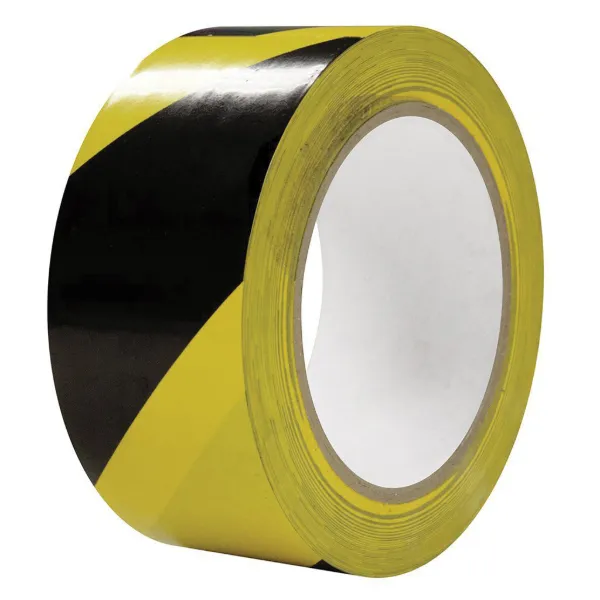 PVC Tape - Lane Marking Striped Safety Black/Yellow LMT 24MMx33M 6MIL 36/CS