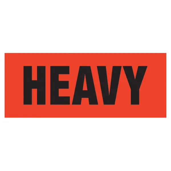 Labels - "Heavy" Black/Neon Red P-36 2IN x 5IN 500/RL