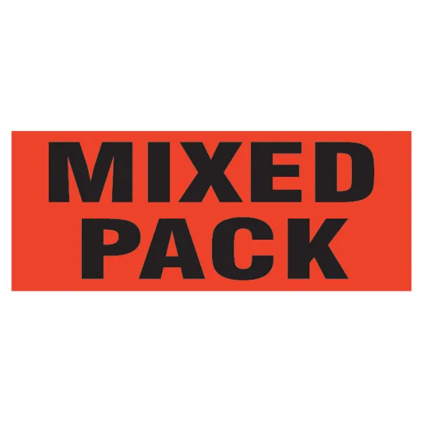 Labels - "Mixed Pack" Black/Neon Red P-2 2IN x 5IN 500/RL