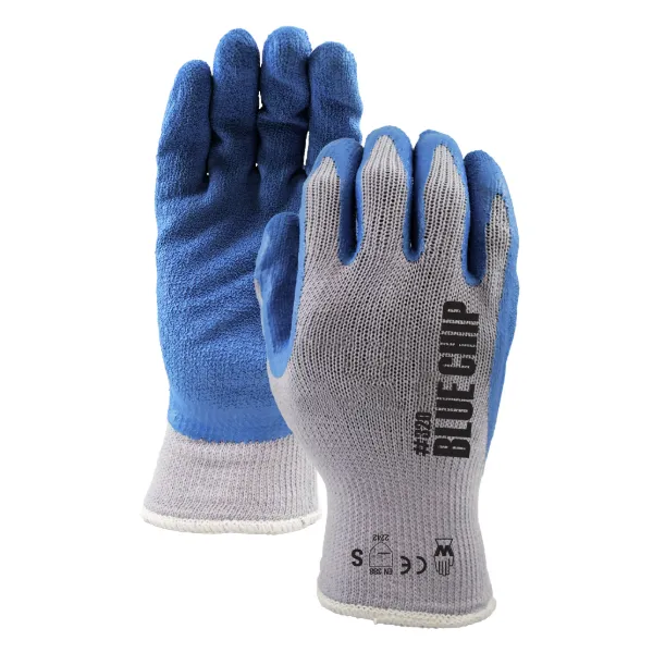 Gloves - Rubber Latex Coated Blue Chip Grey/Blue Palm 320 Medium 6PR/PK 144/CS