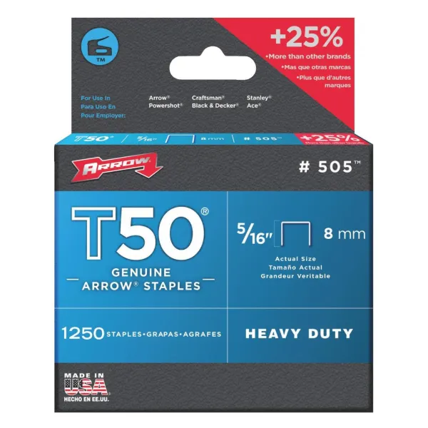 Staples - Heavy Duty T50 5/16IN 1250/BX