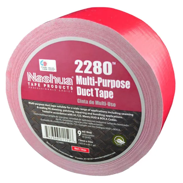Cloth Duct Tape - Polyethylene Coated Red 2280 48MMx55M 9MIL 24/CS