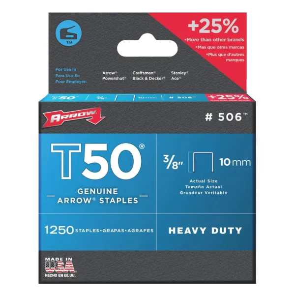 Staples - Heavy Duty T50 3/8IN 1250/BX