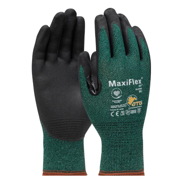 Gloves - Cut Resistant MicroFoam Nitrile Coated MaxiFlex® Green 34-8743-CN X-Large 12PR/PK 144/CS