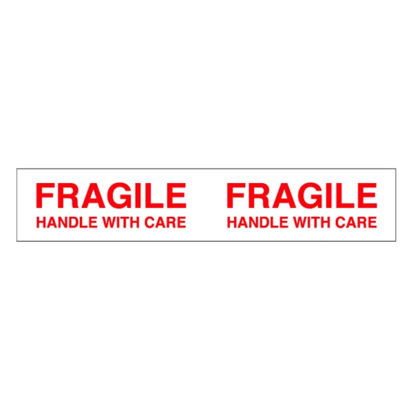 Packaging Tape Printed - "Fragile Handle With Care" Red/White PP4866HWC 48MM x 66M 1.2MIL 48/CS