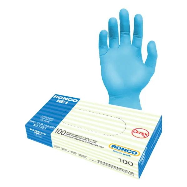 Gloves - Nitrile Examination Powder Free Sky Blue NE1 3.5MIL 735L Large 100/BX 10/CS