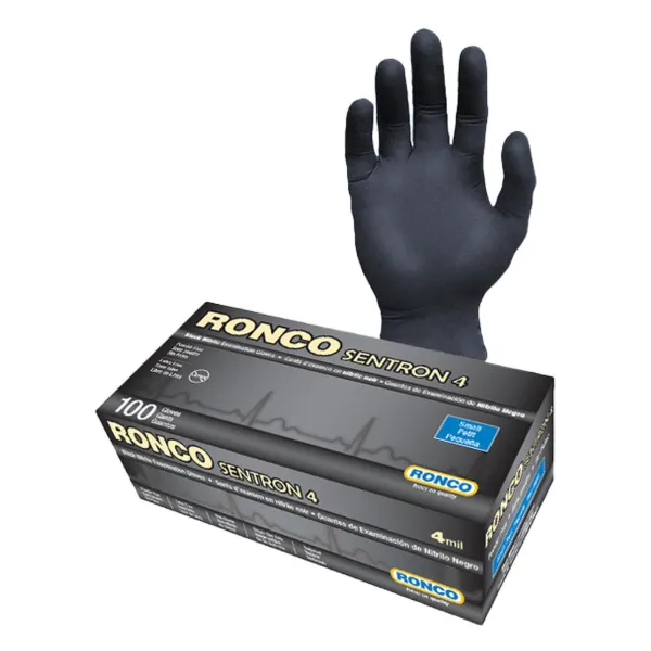 Gloves - Nitrile Examination Powder Free Black Sentron™ 4MIL 994 X-Large 100/BX 10/CS