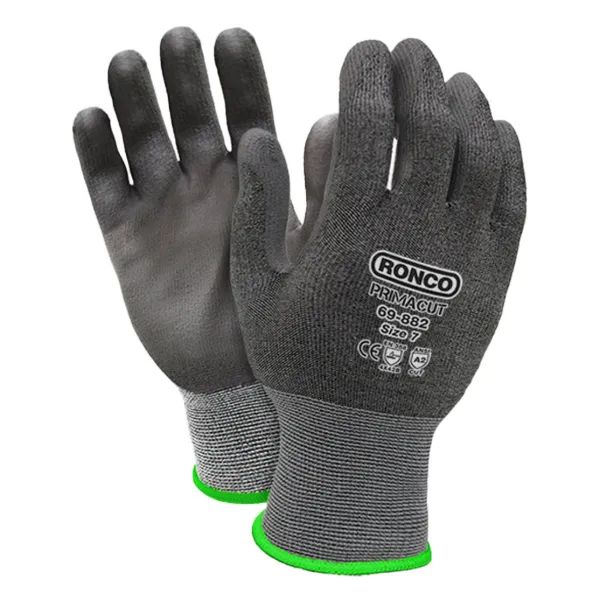 Gloves - Cut Resistant PrimaCut™ PU Palm Coated A2 Grey 69-882-07 Small 6PR/PK 48/CS