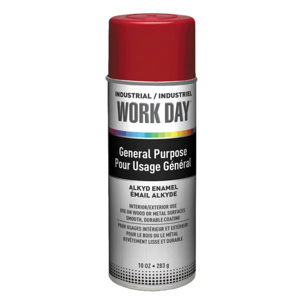 Spray Paint - Work Day™ Industrial Enamel Red Gloss A04404007 10OZ 12/CS